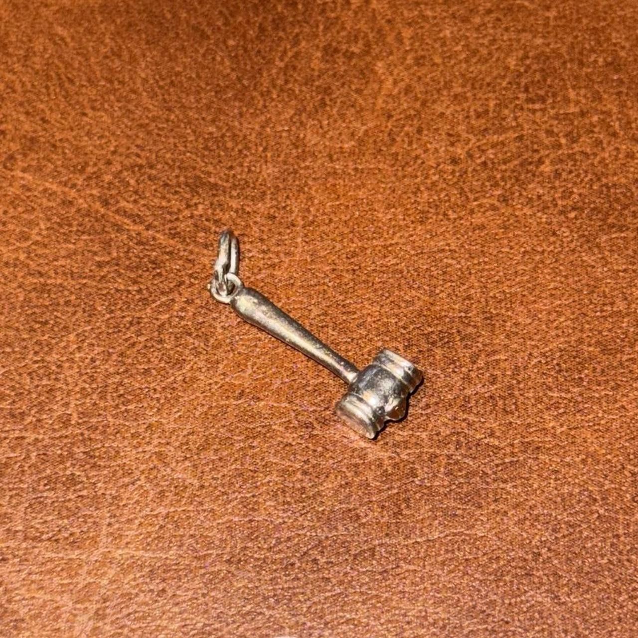 Designer Vintage Sterling Silver Gavel Pendant/Charm Size ONE SIZE - 3 Thumbnail