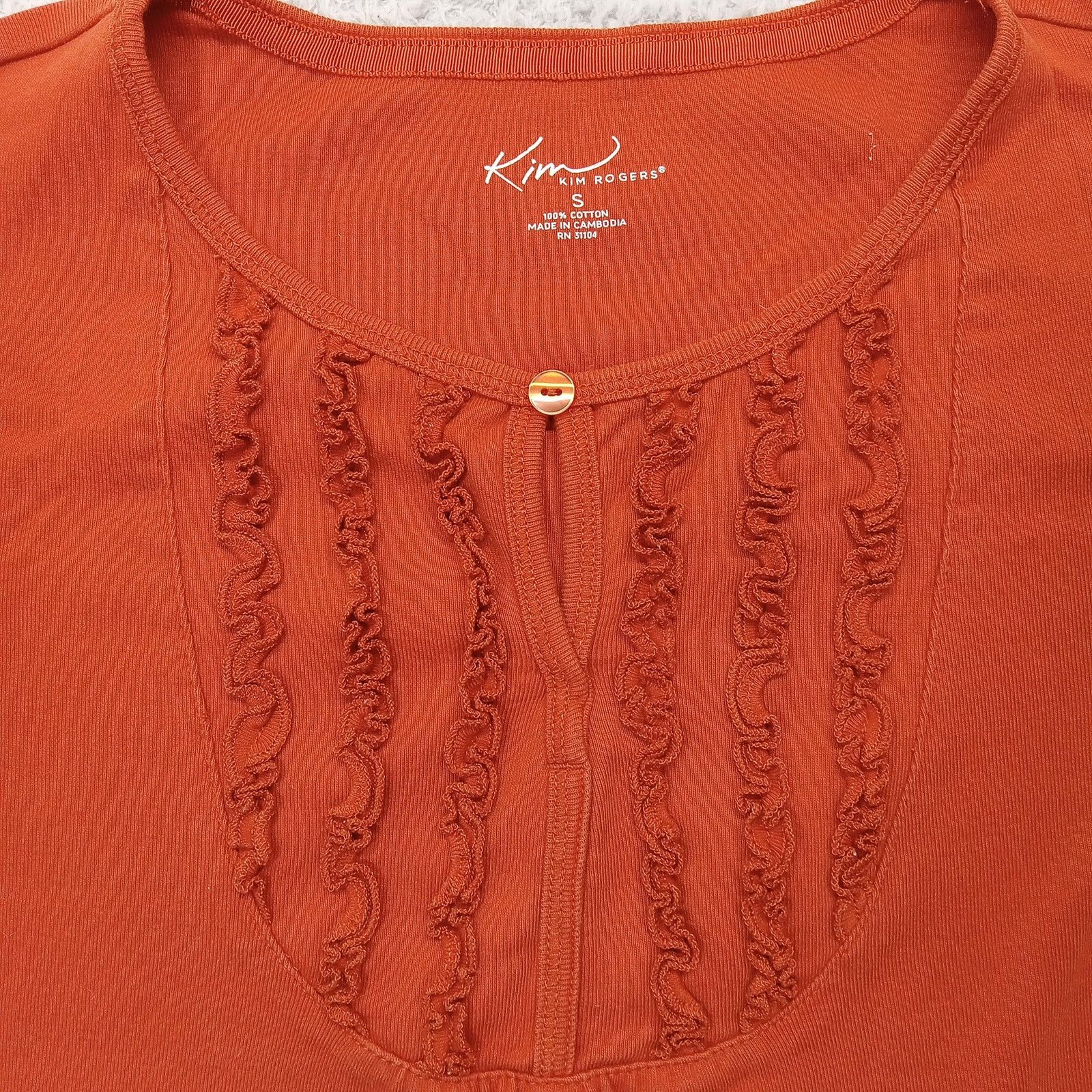 & Other Stories Kim Rogers Top S Women's Long Sleeve Pullover Orange Cotton Size S / US 4 / IT 40 - 2 Thumbnail