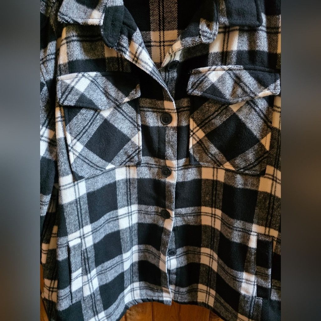 Members Only Plaid Black and White Women's Shacket Size M / US 6-8 / IT 42-44 - 1 Thumbnail