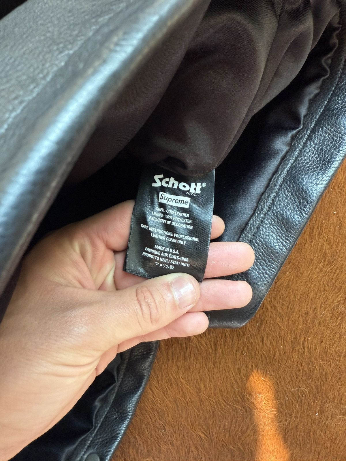 Schott × Supreme Supreme Schott Leather Clip Jacket Size US M / EU 48-50 / 2 - 9 Thumbnail