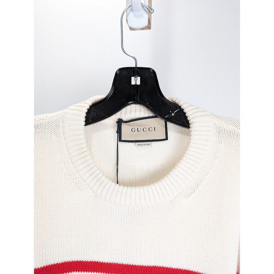 Gucci o1rshd1 Wool Cotton Long Sleeve Crewneck Sweatshirt Ivory Size US XL / EU 56 / 4 - 3 Thumbnail