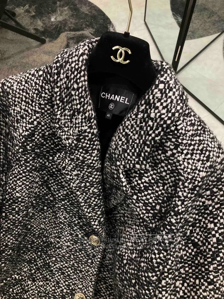 Chanel Chanel Black and white woven lapel coat Size S / US 4 / IT 40 - 3 Thumbnail