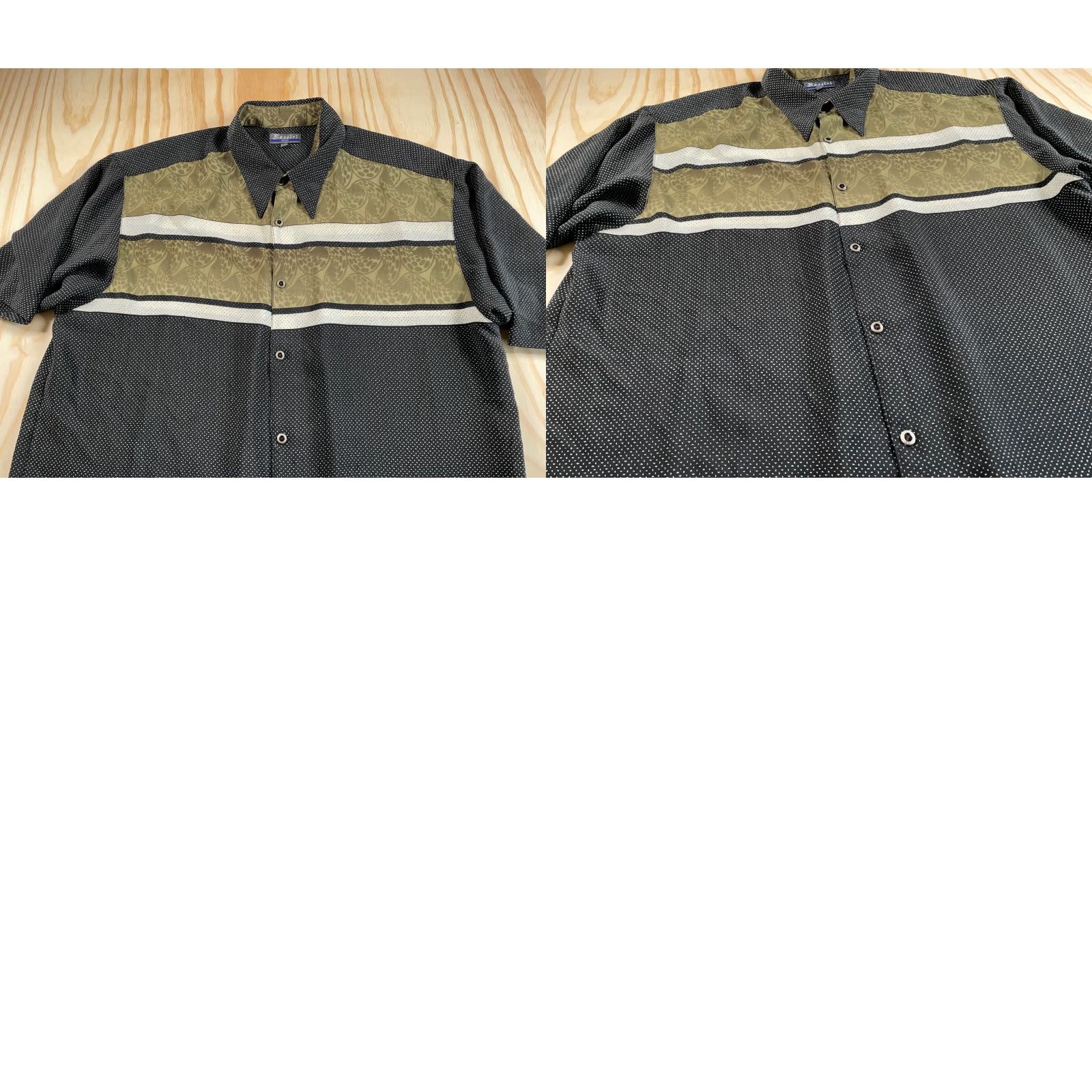 Vintage VTG Vintage Yes Bassiri Lightweight Geometric Pattern Shirt 2XL Black Green USA Adult Men Regular Short Sleeve Casual Hawaiian 90s Dad Retro Size US XXL / EU 58 / 5 - 8 Thumbnail