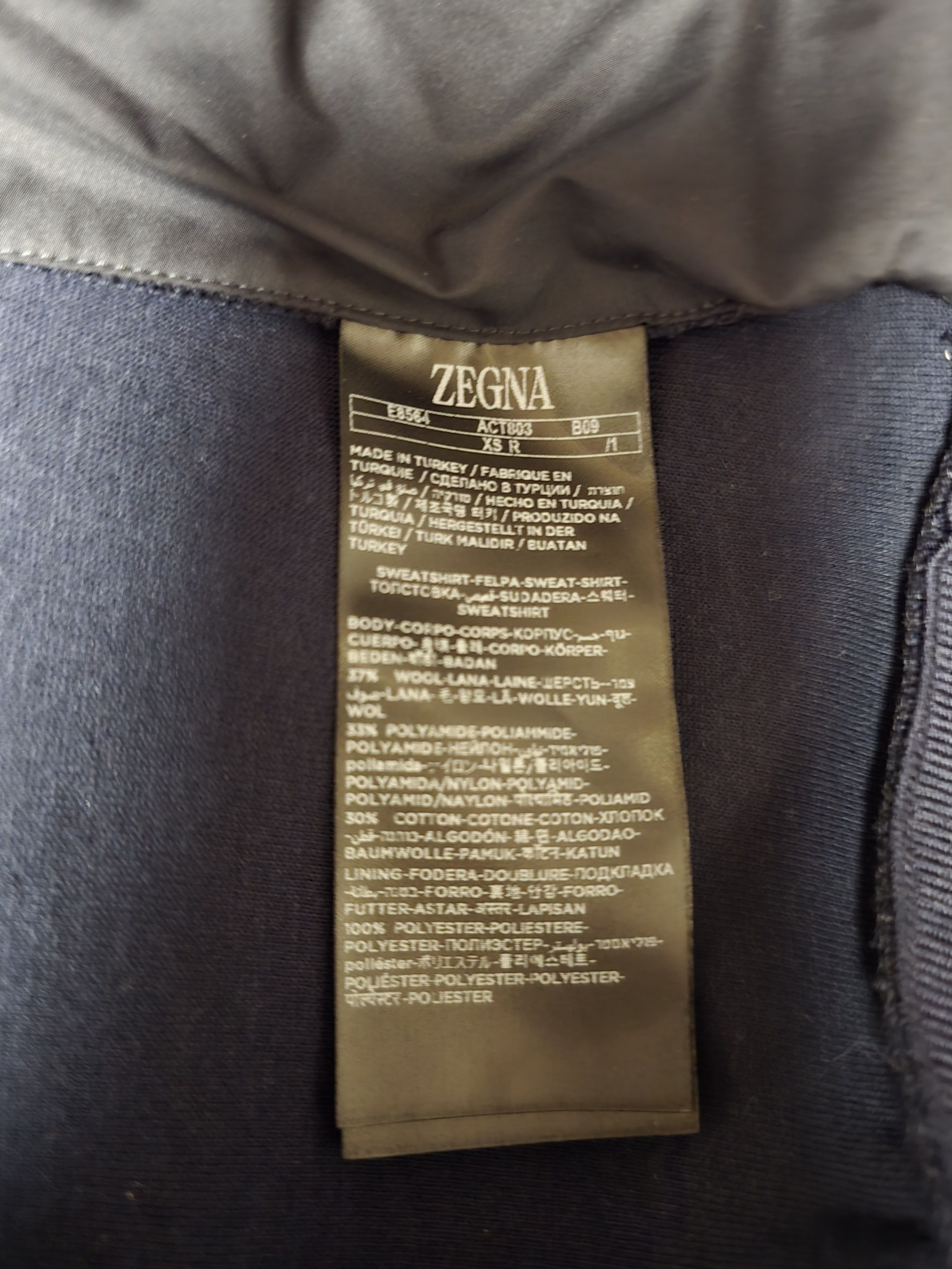 Ermenegildo Zegna ZEGNA Navy Blue High Performance™ Wool Blend Hoodie Size US S / EU 44-46 / 1 - 10 Thumbnail