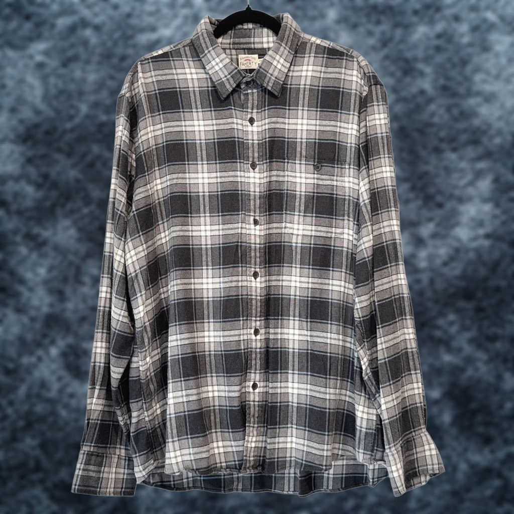 Faherty Faherty Flannel Shirt Button Down Plaid Outdoor Polar Night XXL Size US XXL / EU 58 / 5 - 1 Thumbnail