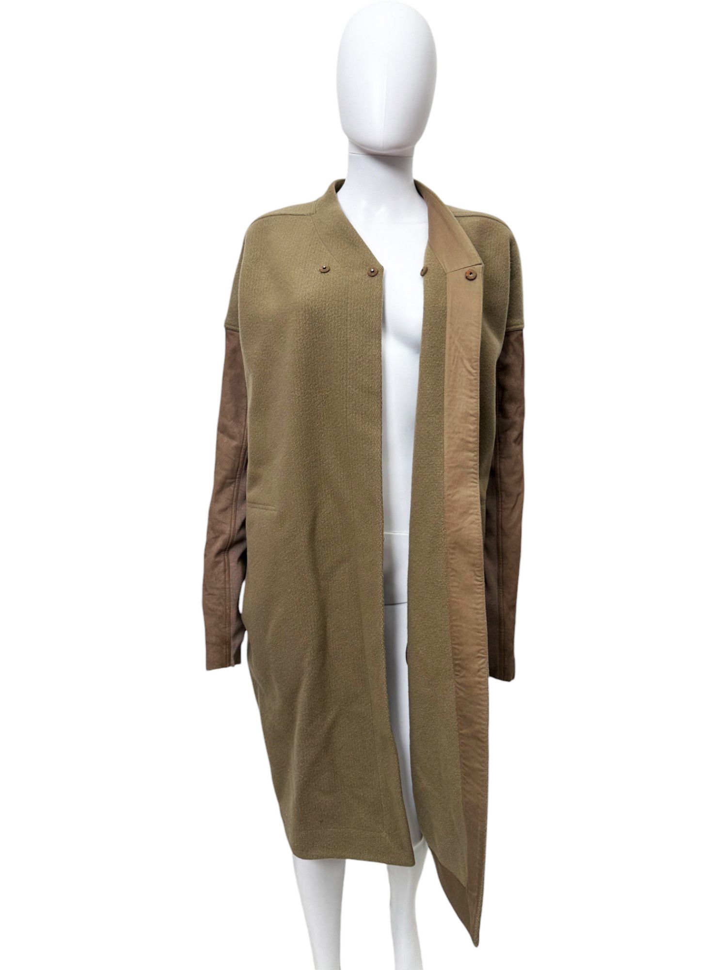 Rick Owens S/S 2015 "FAUN" Brown Wool and Suede Coat Size M / US 6-8 / IT 42-44 - 8 Thumbnail