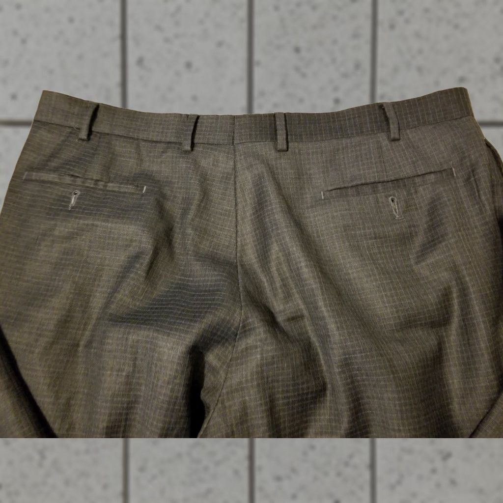 Polo Ralph Lauren VINTAGE Mens Polo Ralph Lauren Wool Dress Pants 38x30 Gray Slack Chino Khaki Trouser Size US M / EU 48-50 / 2 - 1 Thumbnail