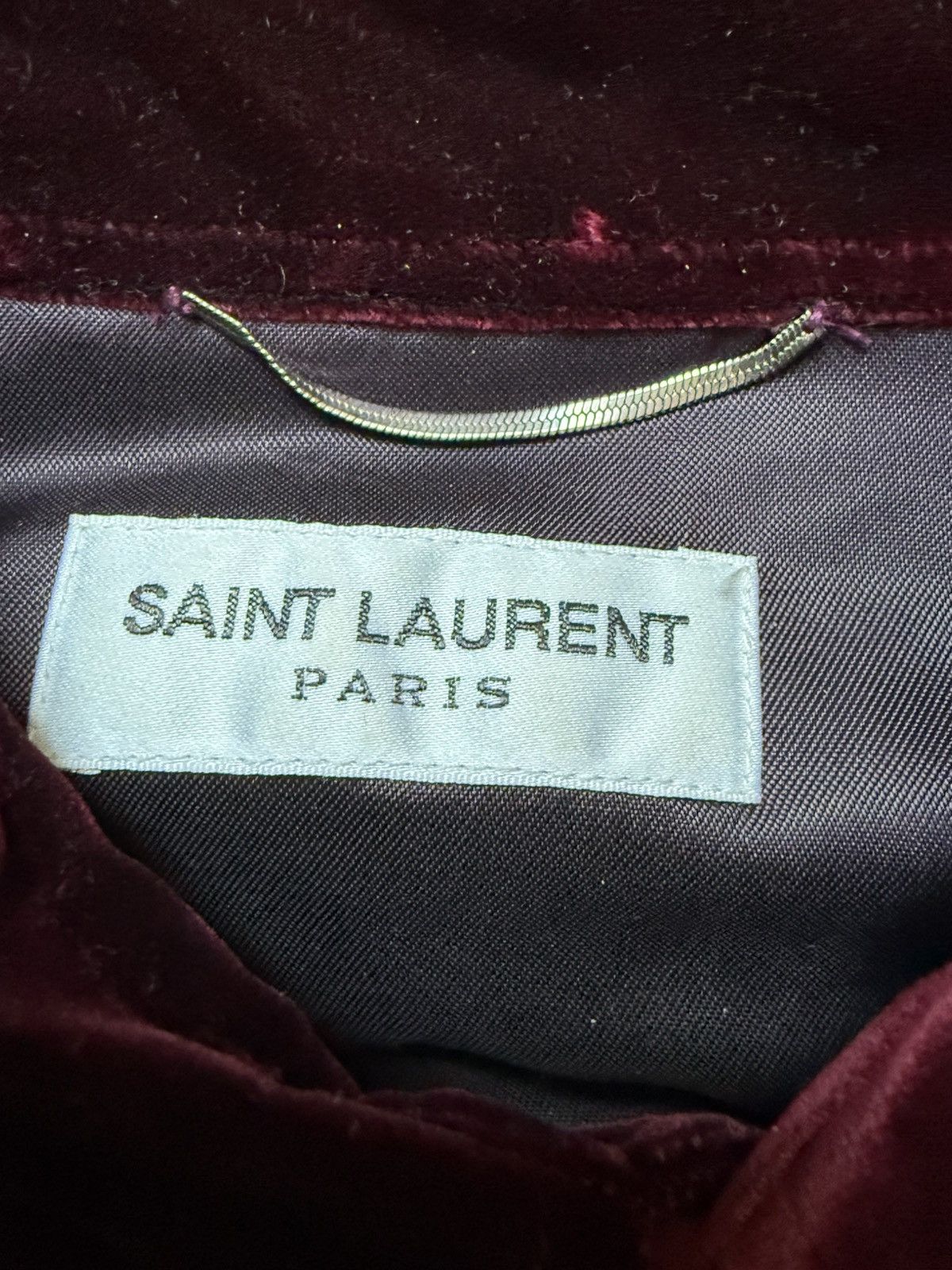 Saint Laurent Paris S/S20 Velvet Gradient Deep Maroon Pearl Shirt *Sample* Size US M / EU 48-50 / 2 - 2 Thumbnail