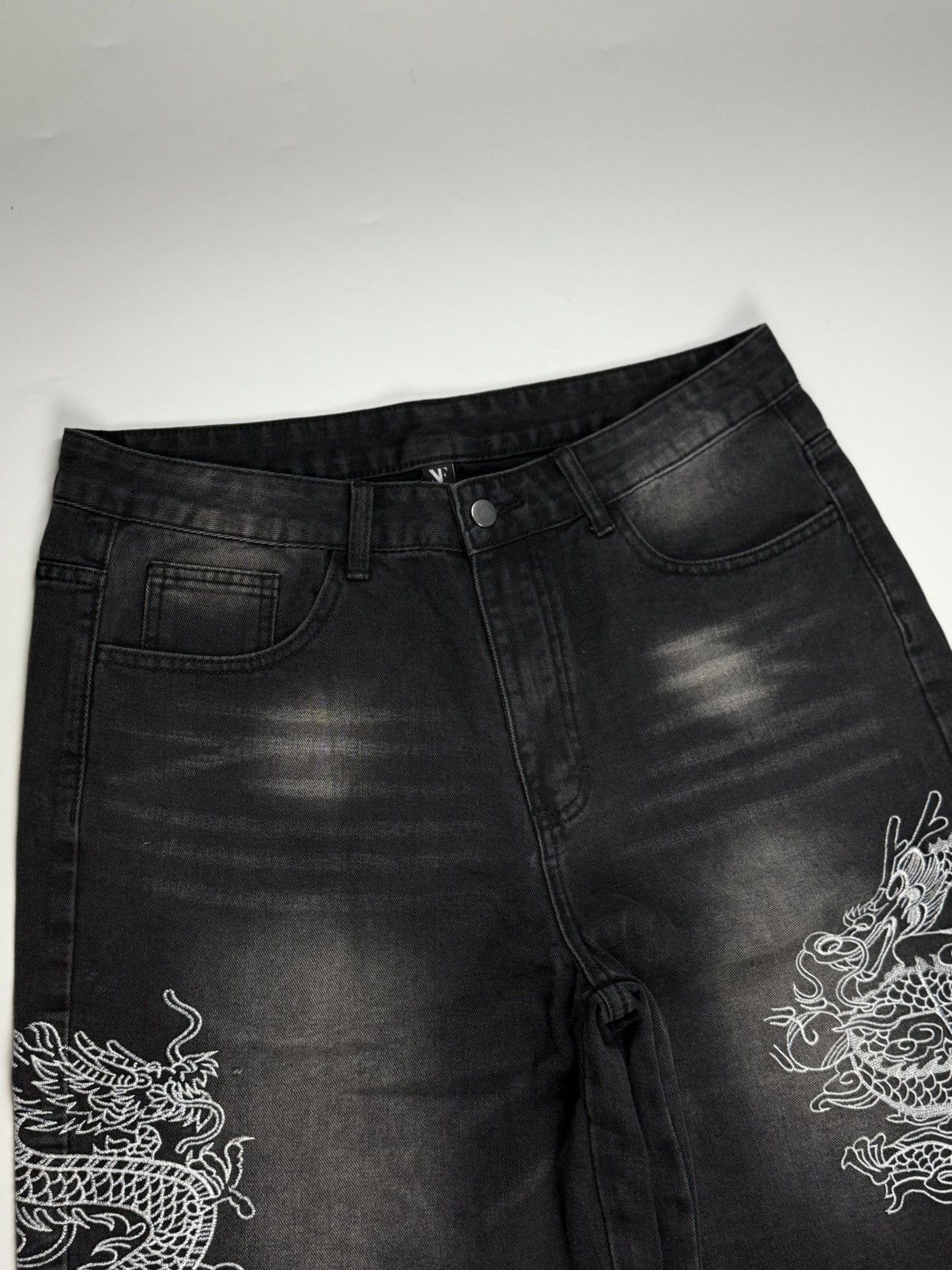 Designer × Vintage Baggy Jorts wide leg dragons skate opium hip-hop Size US 33 - 2 Thumbnail