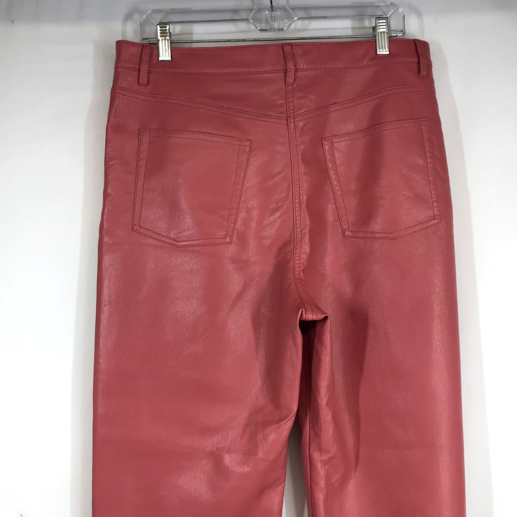 Vintage Wilfred Free Melina Pants Pink Vegan Leather High Waist Straight Leg Size 14 Size 36" / US 14 / IT 50 - 5 Thumbnail