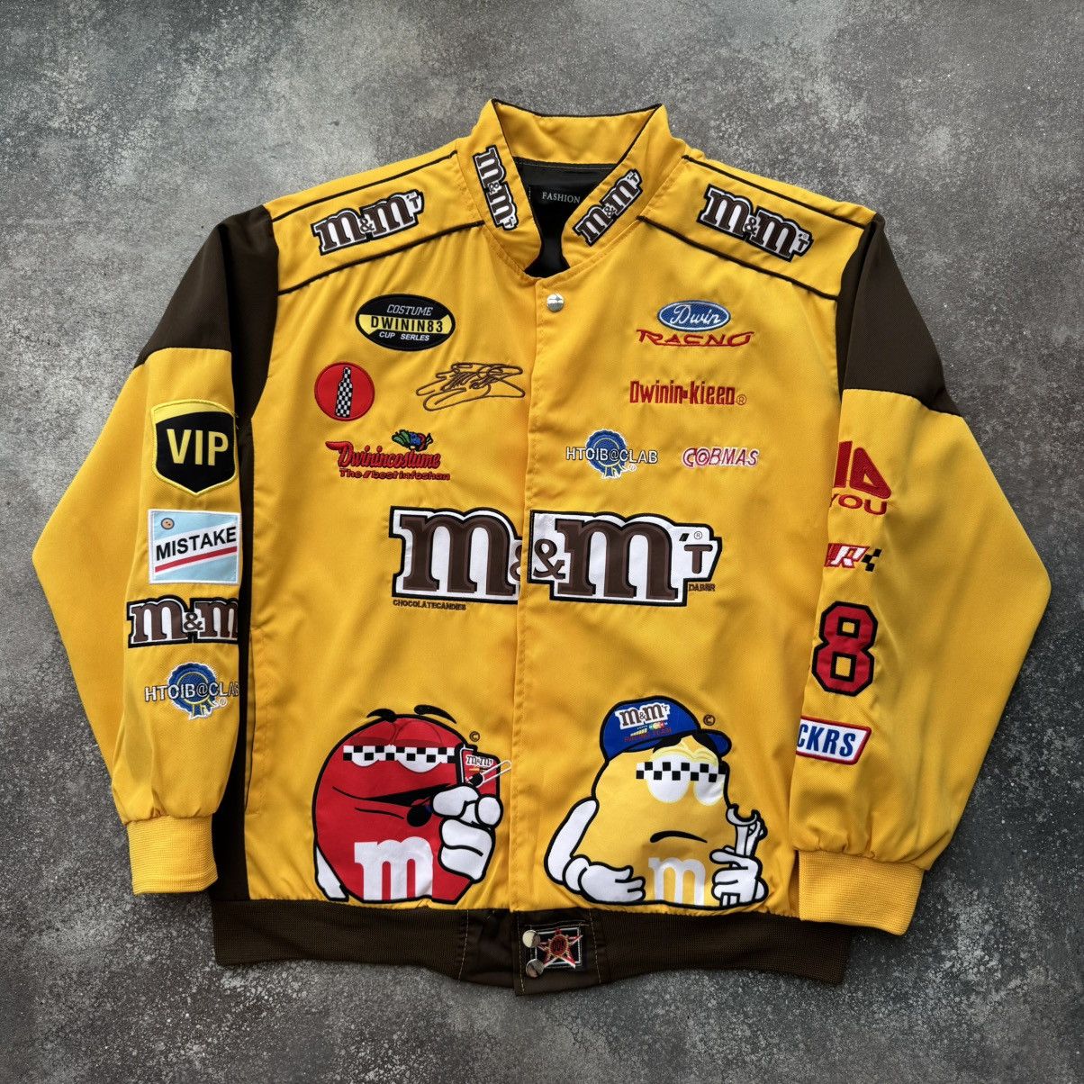 Vintage M&M Multi Logo Y2K Racing Light Bomber Jacket Size XL / US 12-14 / IT 48-50 - 1 Thumbnail