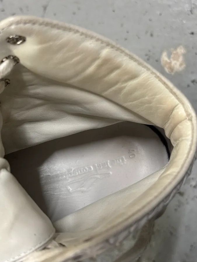 The Last Conspiracy The Last Conspiracy Cream Leather Woven High-Top Sneakers Size US 9 / IT 39 - 12 Thumbnail