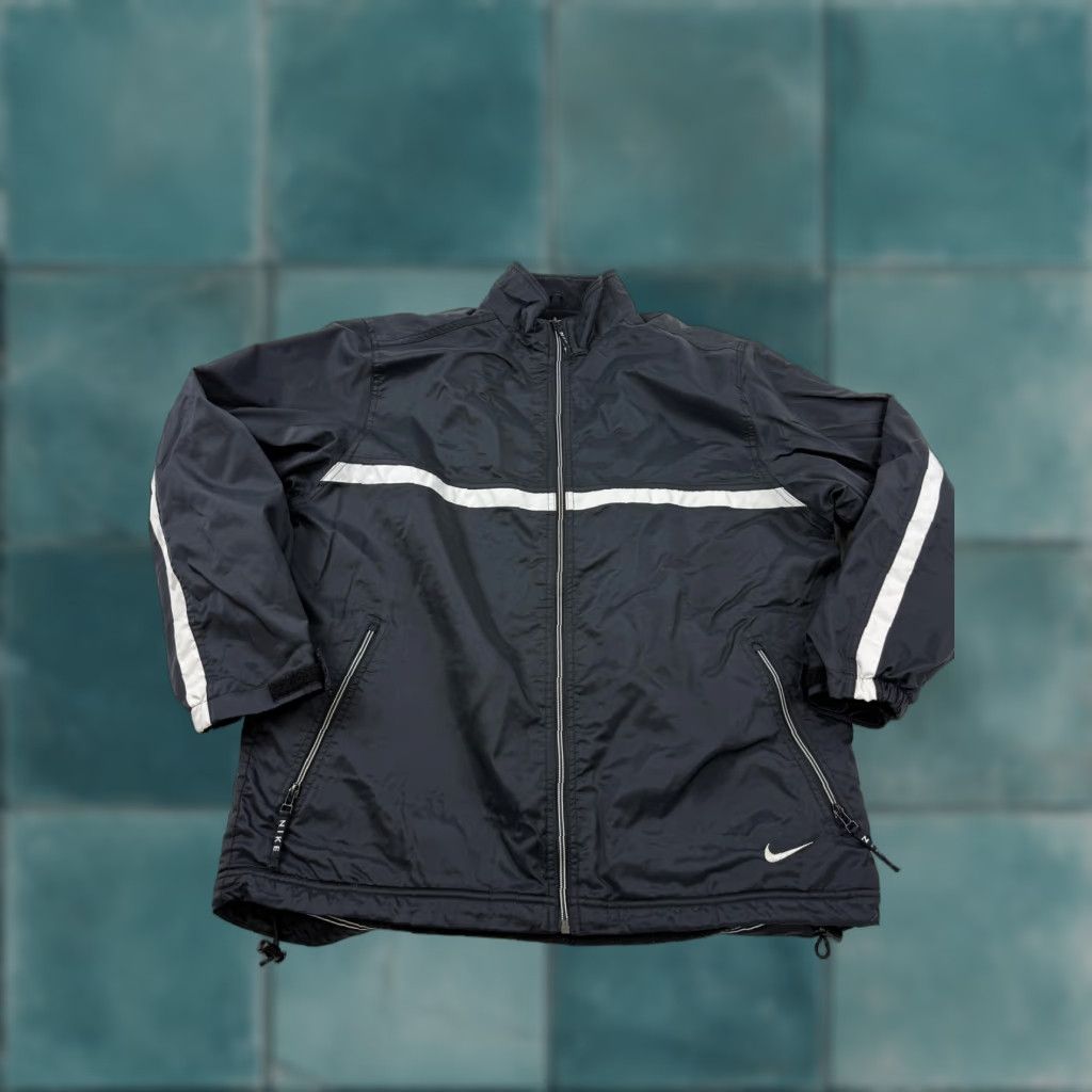 Nike Vtg Nike Jacket Mens Medium Black Full Zip Fleece Lined Reflective Windbreaker Size US M / EU 48-50 / 2 - 1 Thumbnail