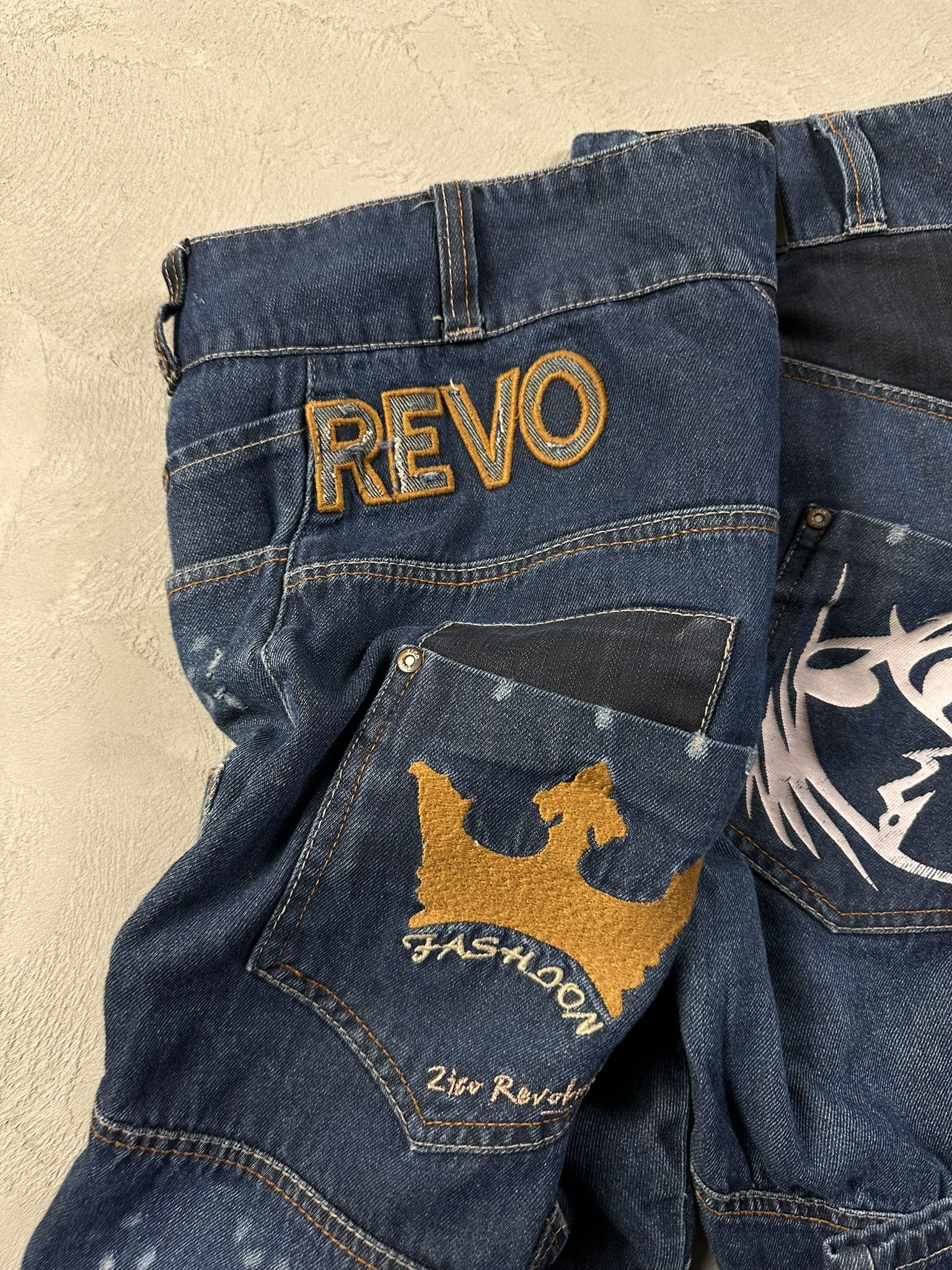 Japanese Brand Vintage Y2k Avant Garde Oversized Printed Hiphop Denim Pants Size US 36 / EU 52 - 11 Thumbnail