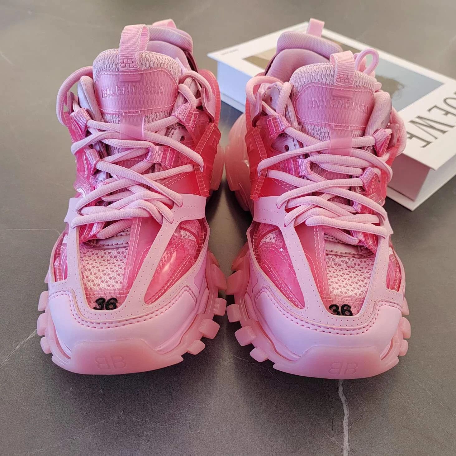 Balenciaga Balenciaga Track1.0 Women's Pink Dad Shoe 36 Size US 5.5 / IT 35.5 - 4 Thumbnail