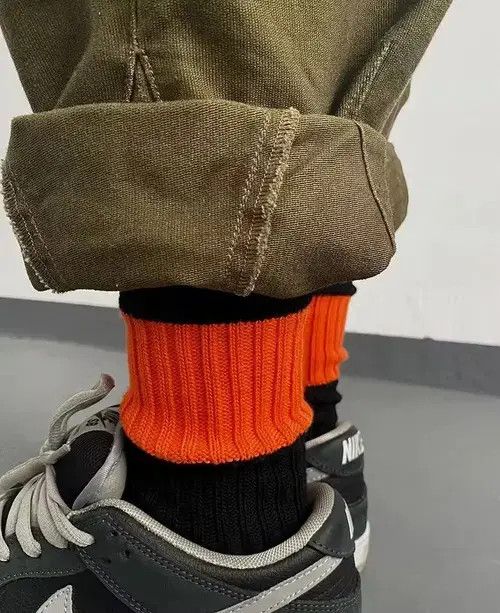 Other Orange Khaki Winter Street Socks Size ONE SIZE - 1 Thumbnail