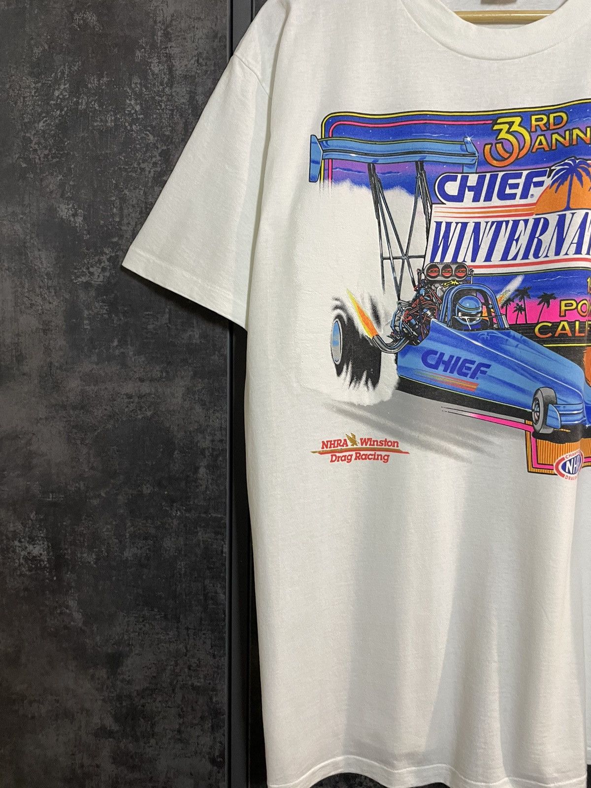 Vintage Vintage 90s Nhra Winston Drag Racing Chief Tshirt USA Fox Size US XL / EU 56 / 4 - 5 Thumbnail