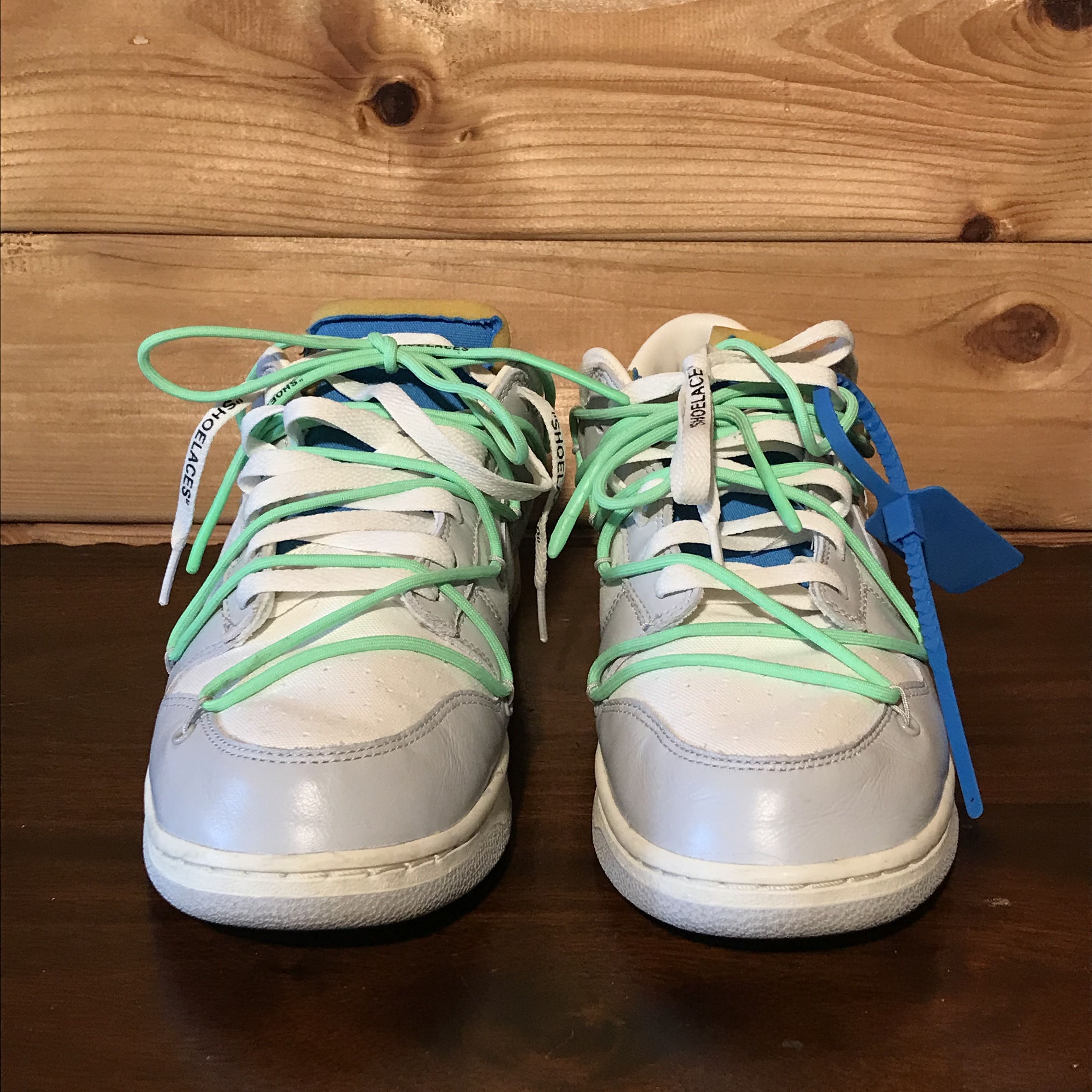 Nike × Off-White × Virgil Abloh 2021 Nike x Off-White Virgil Abloh Lot 26 Sail Grey Dunk Low Size US 12.5 / EU 45-46 - 5 Thumbnail