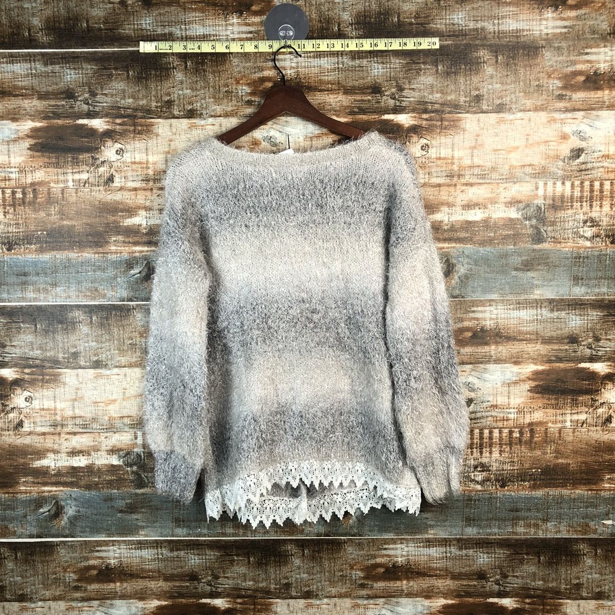 Vintage DL Ciqueto Ikka Gray shaggy fur Cardigan Knitwear #C531 Size L / US 10 / IT 46 - 11 Thumbnail