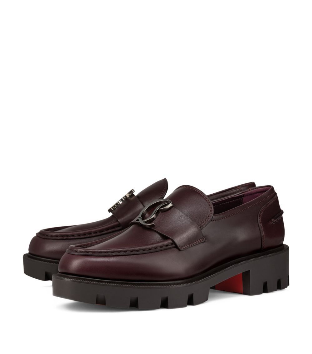 Christian Louboutin o1s1wg110225 Lug Leather Loafers in Black Size US 7 / EU 40 - 1 Thumbnail