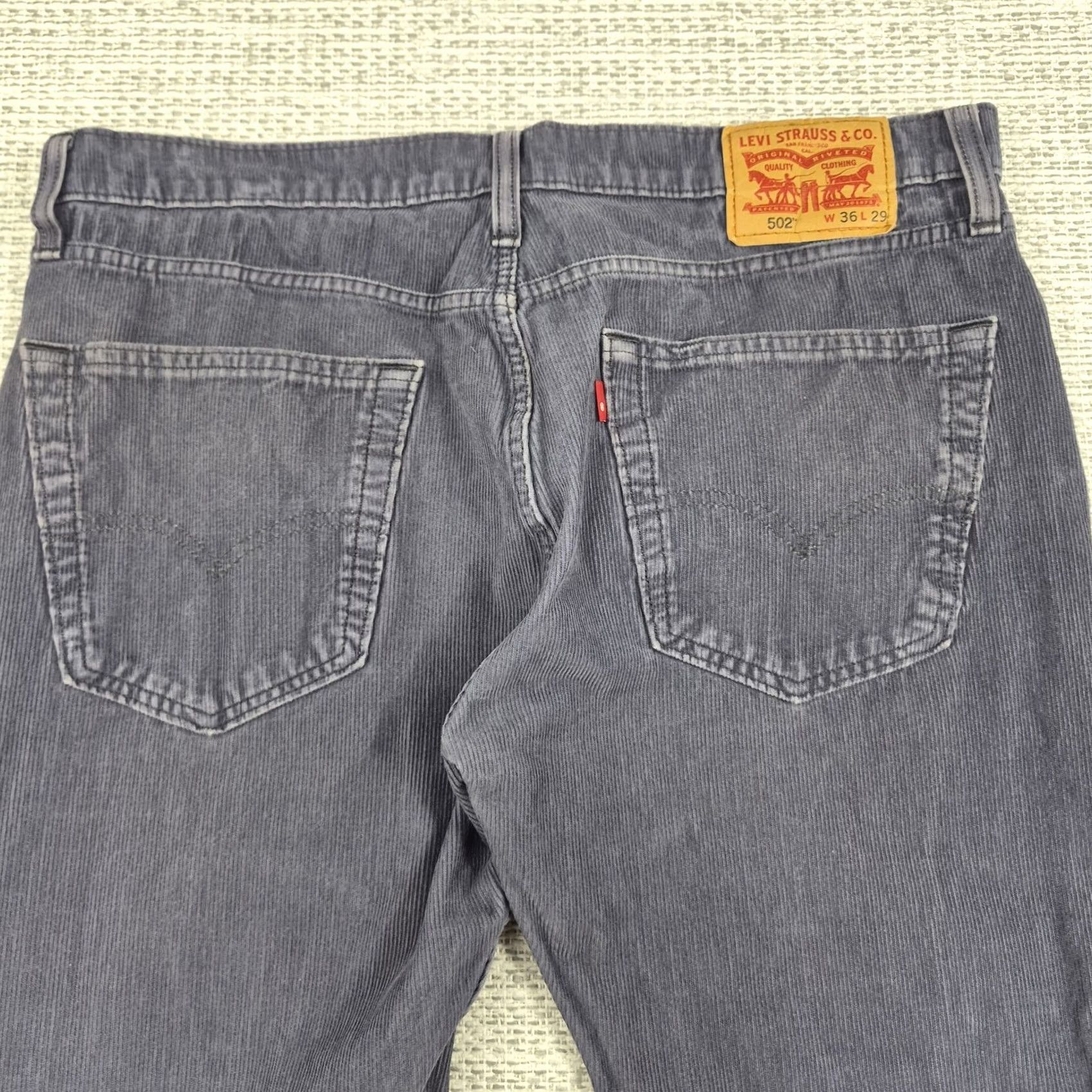 Levi's Levi's 502 Corduroy Jeans Mens 36x29 Gray Regular Fit Tapered Stretch Pockets Logo 5-Pocket Denim Corduroy USA 80s 90s Vintage N/A Size US 36 / EU 52 - 3 Thumbnail
