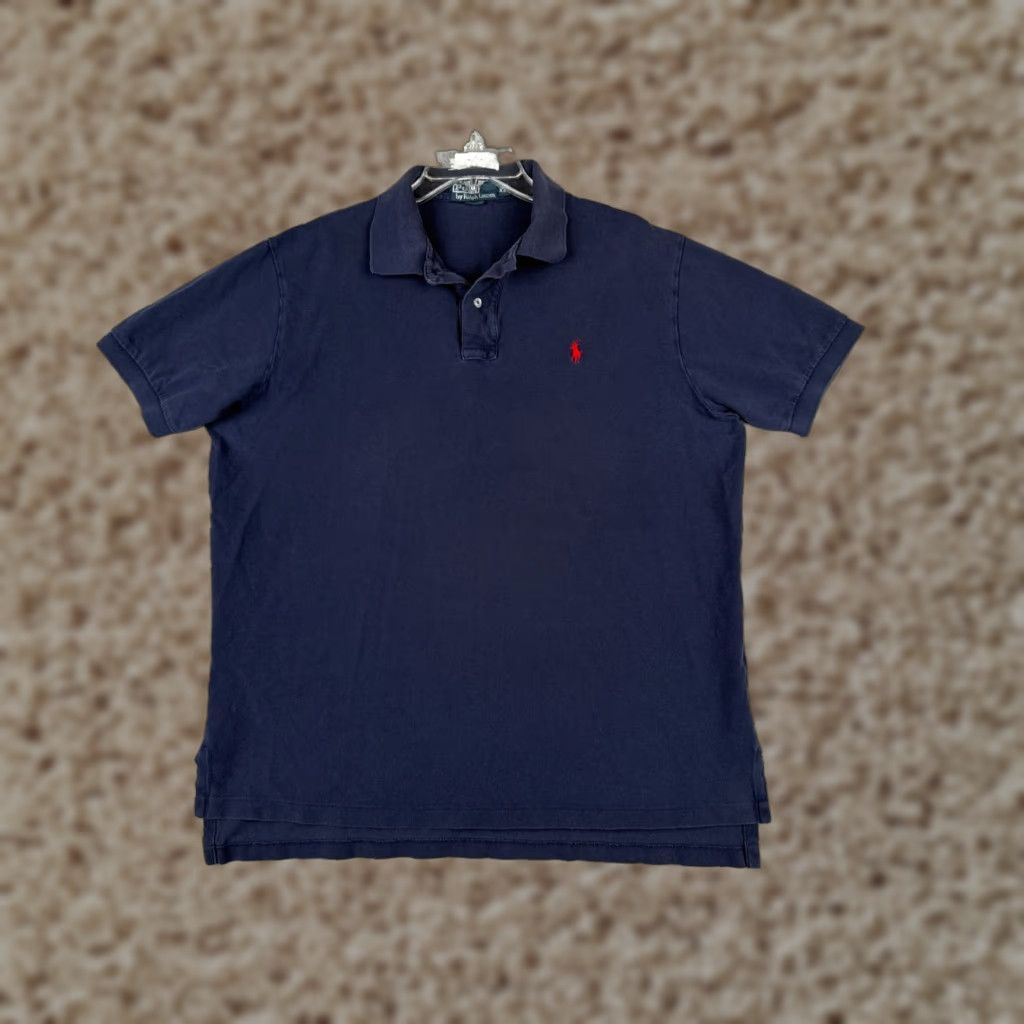 Polo Ralph Lauren VINTAGE Polo Ralph Lauren Shirt Men XL Blue 100% Cotton Knit Short Sleeve Polo Shirt Regular Fit Logo Embroidered Button Collar Size US XL / EU 56 / 4 - 1 Thumbnail