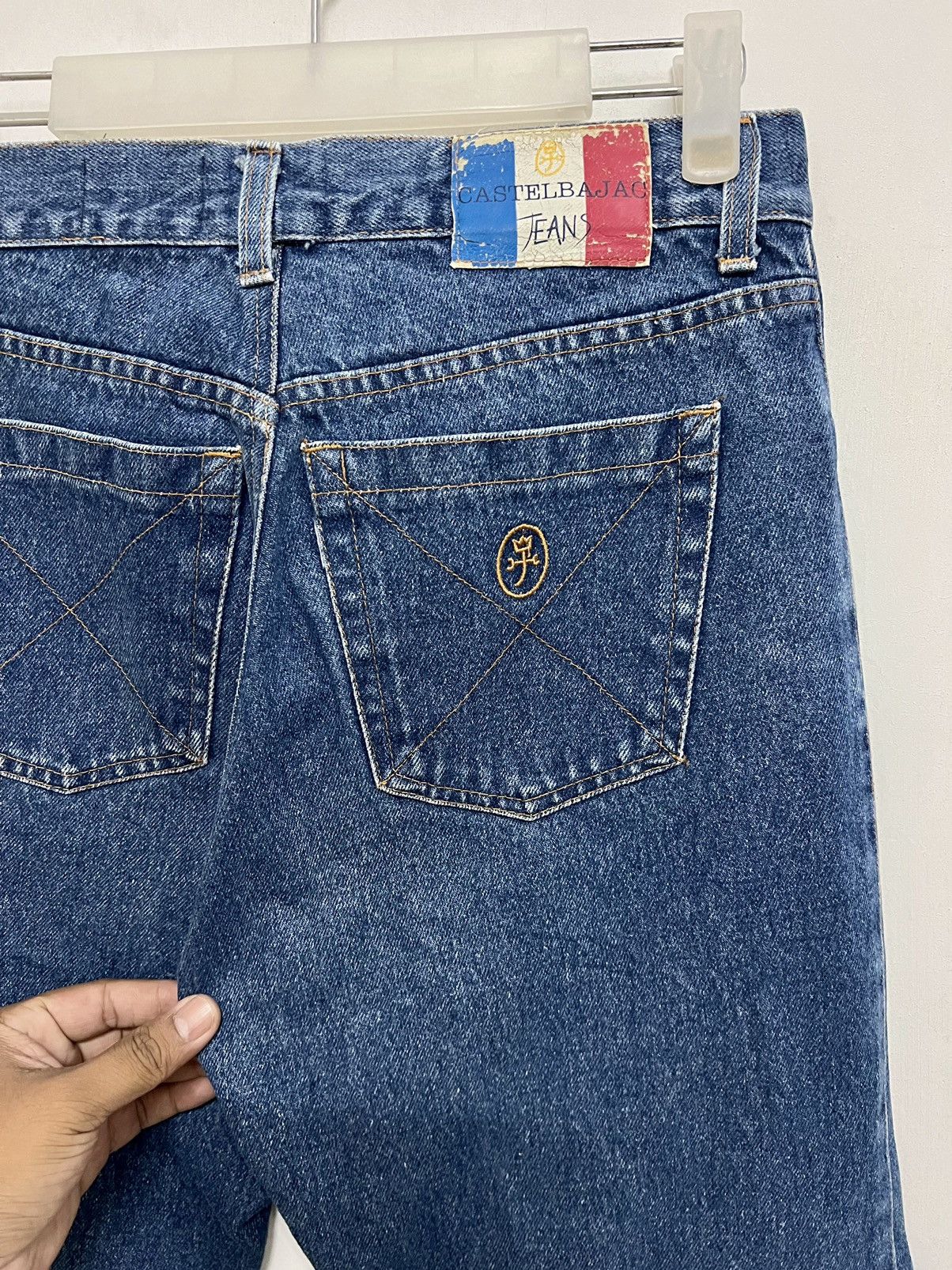 Jean Charles De Castelbajac × Le Grande Bleu (L.G.B.) × Vintage Vintage 90s Castelbajac Blue Wash Flared Jeans Size US 29 - 15 Thumbnail