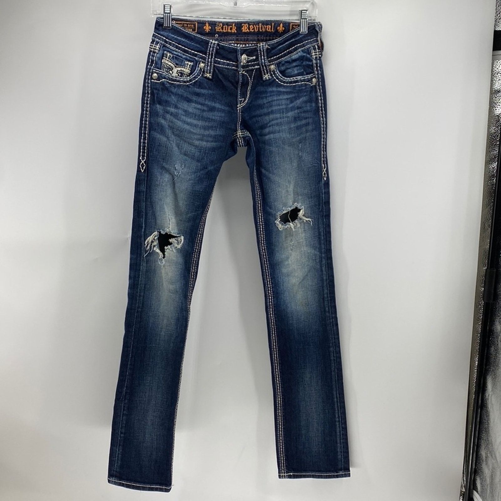 Rock Revival Rock Revival distressed Madison straight leg jeans size 26 Size 26" / US 2 / IT 38 - 1 Thumbnail