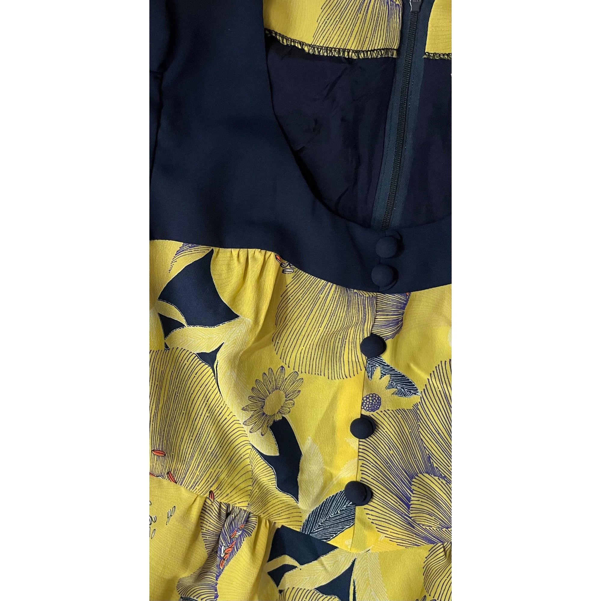 Other VTG 60’s Rabanne XS 0 2 Maxi Dress MCM Yellow Blue Floral Ho Size XS / US 0-2 / IT 36-38 - 3 Thumbnail