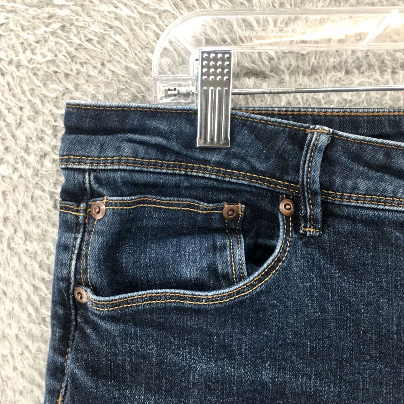 Vintage Roxy Skinny Jeans Womens 30 Blue Dark Wash Low Rise Zip Fly Jeans Size 30" / US 8 / IT 44 - 3 Thumbnail