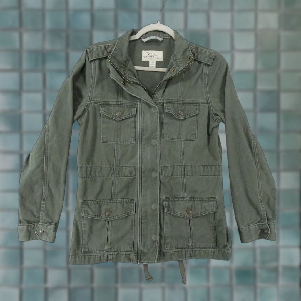 Levi's Levi's Jacket Womens Small Green Snap Over Full Zip Chore Coat Casual Size S / US 4 / IT 40 - 1 Thumbnail