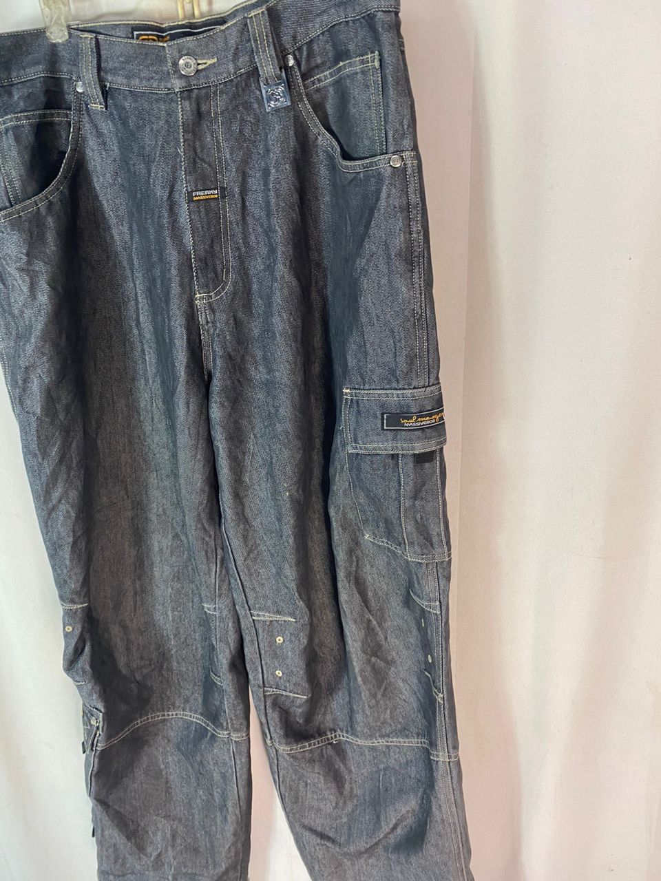 Other Freaky massive distressed denim baggy cargo pants Size US 36 / EU 52 - 3 Thumbnail