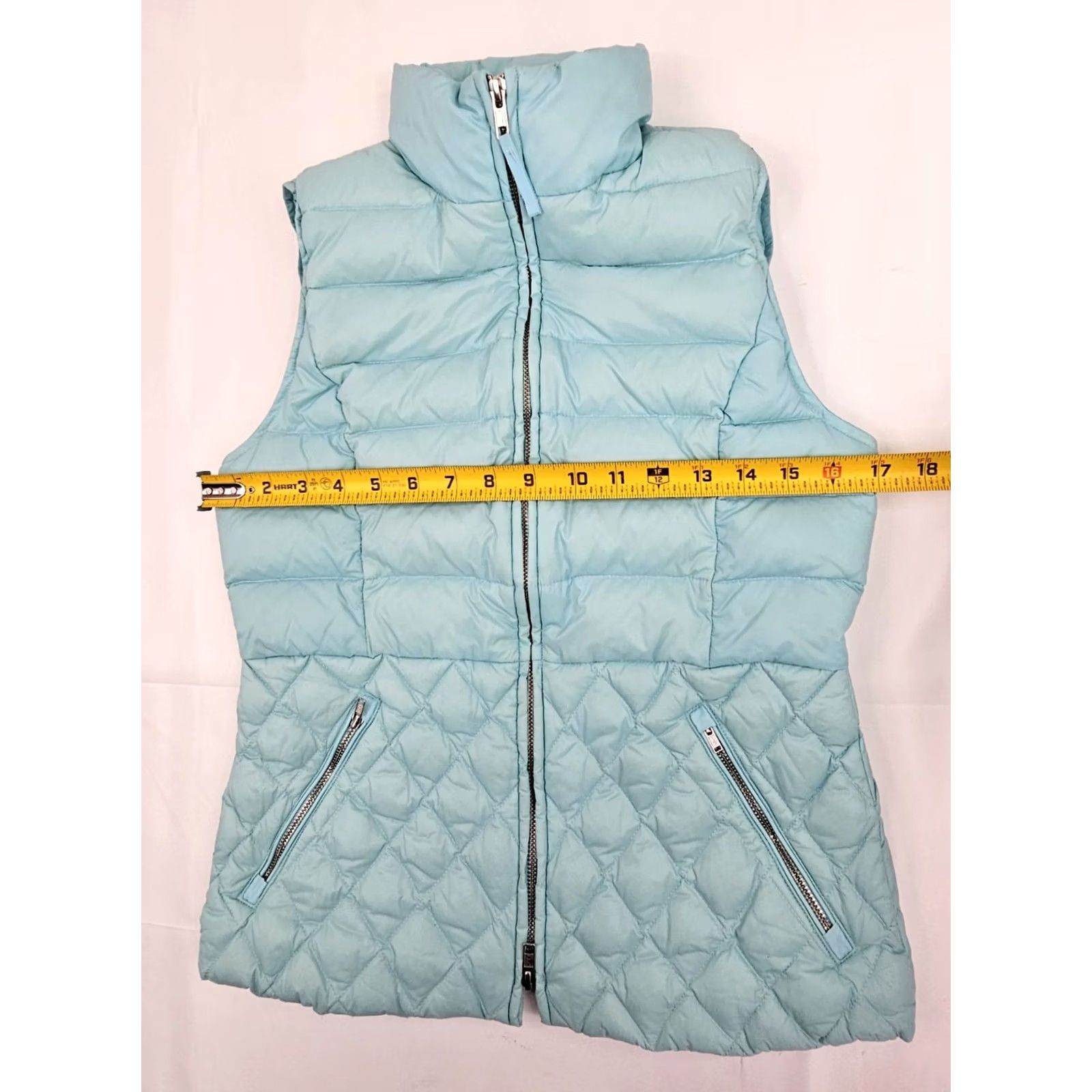 Talbots Talbots Vest Women XS Full Zip Quilted Puffer Down Insulated Aqua Blue EUC Size XS / US 0-2 / IT 36-38 - 6 Thumbnail