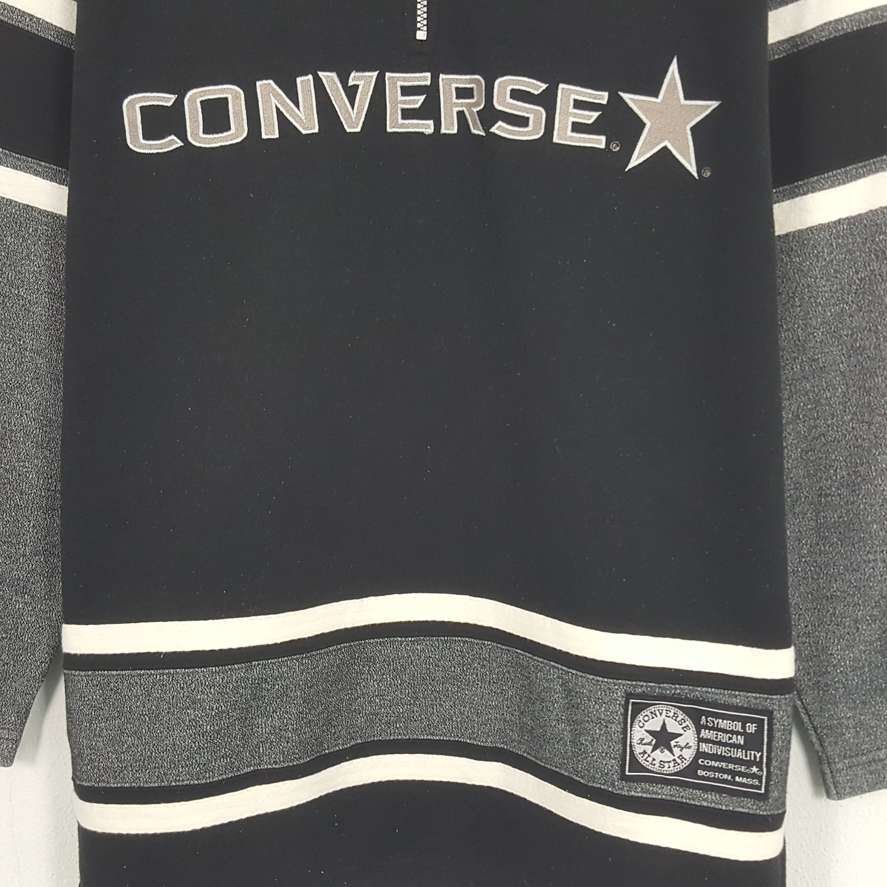 Converse × Vintage Vintage Converse Spell Out Half Zipper Sweatshirt Size US L / EU 52-54 / 3 - 2 Thumbnail