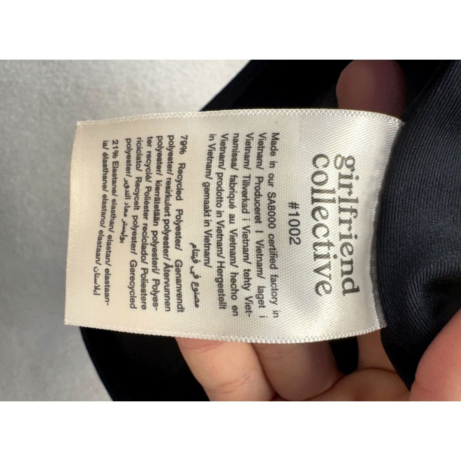Girlfriend Collective Girlfriend Collective Black Racerback Sports Bra XS Recycled Polyester #9734 Ladies XS Black Racerback Sports Bra Size ONE SIZE - 3 Thumbnail