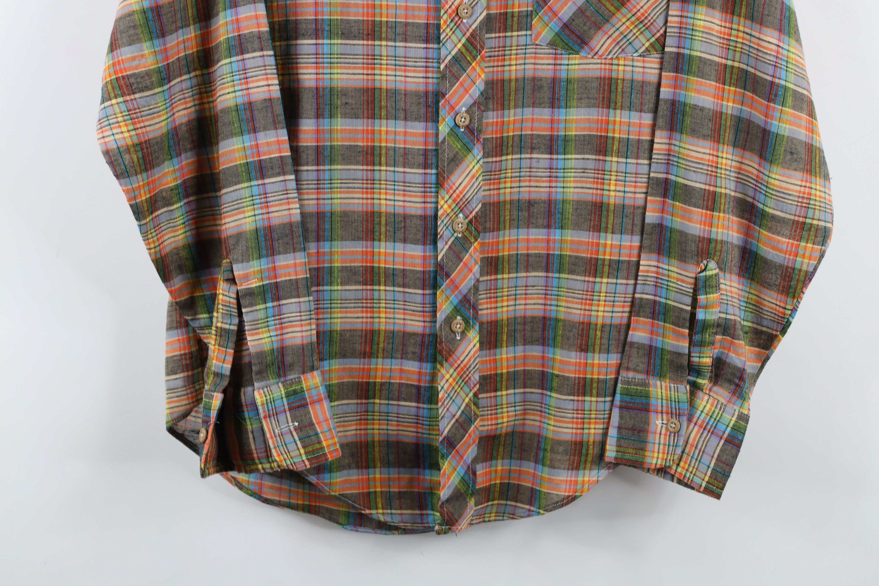 Vintage Vintage 70s Streetwear Plaid Knit Tapered Button Shirt USA Size US M / EU 48-50 / 2 - 3 Thumbnail