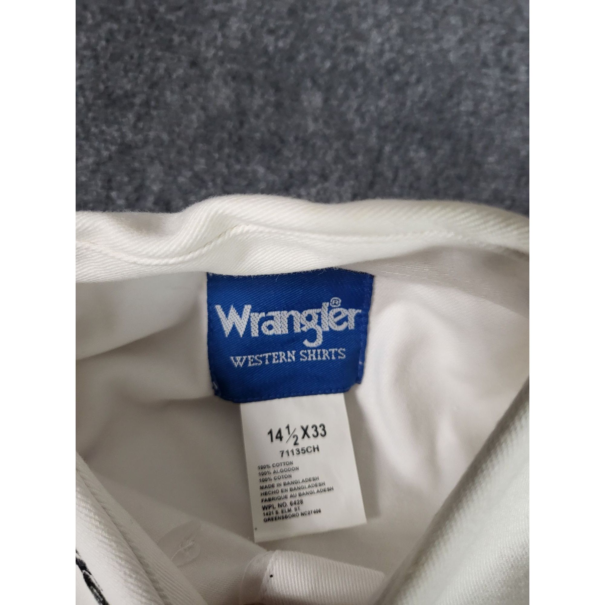 Wrangler Wrangler Western Button Up Shirt Men Sz 14 1/2x33 Small Whit Size US S / EU 44-46 / 1 - 6 Thumbnail
