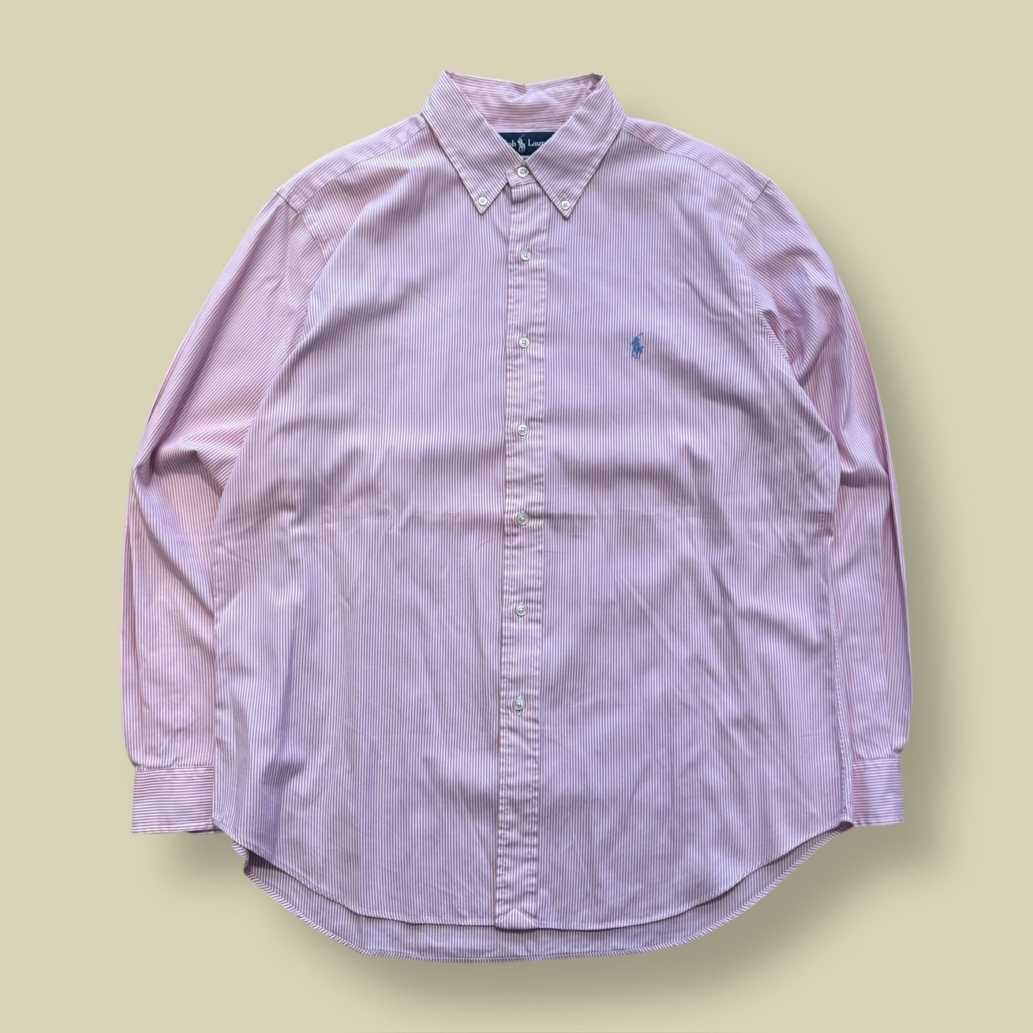 Polo Ralph Lauren Polo Ralph Lauren Pink Striped Shirt Size US XL / EU 56 / 4 - 1 Thumbnail