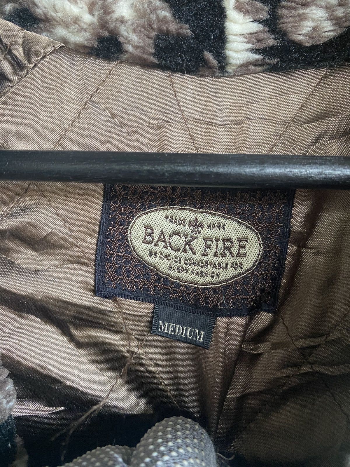 Vintage Vintage Back Fire Patterned Faux Fur Coat – Retro 90s Size US M / EU 48-50 / 2 - 9 Thumbnail