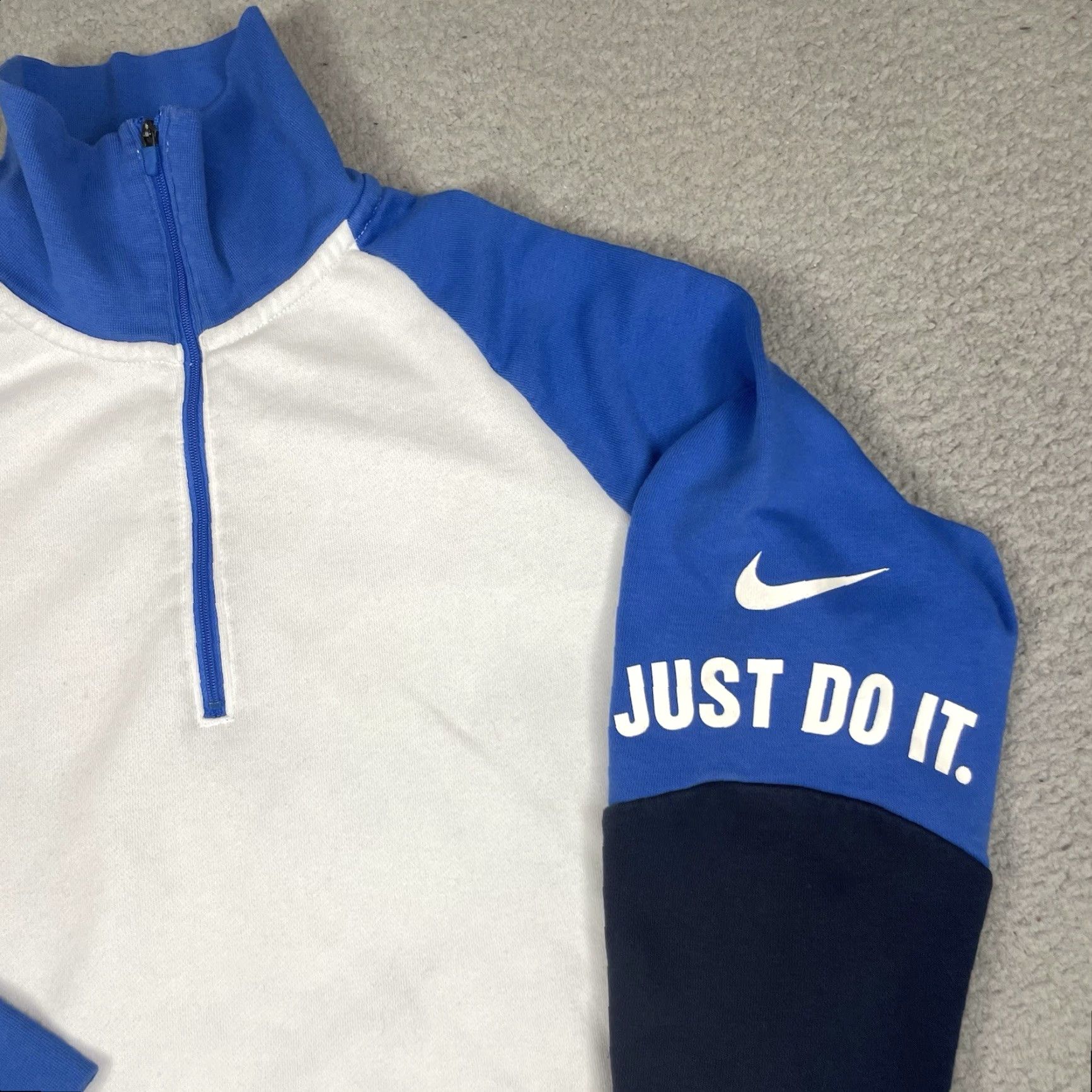 Nike VINTAGE Nike Sweatshirt Mens M White 1/4 Zip Mock Neck Pullover Dri-Fit Sweater Shirt Size US M / EU 48-50 / 2 - 2 Thumbnail