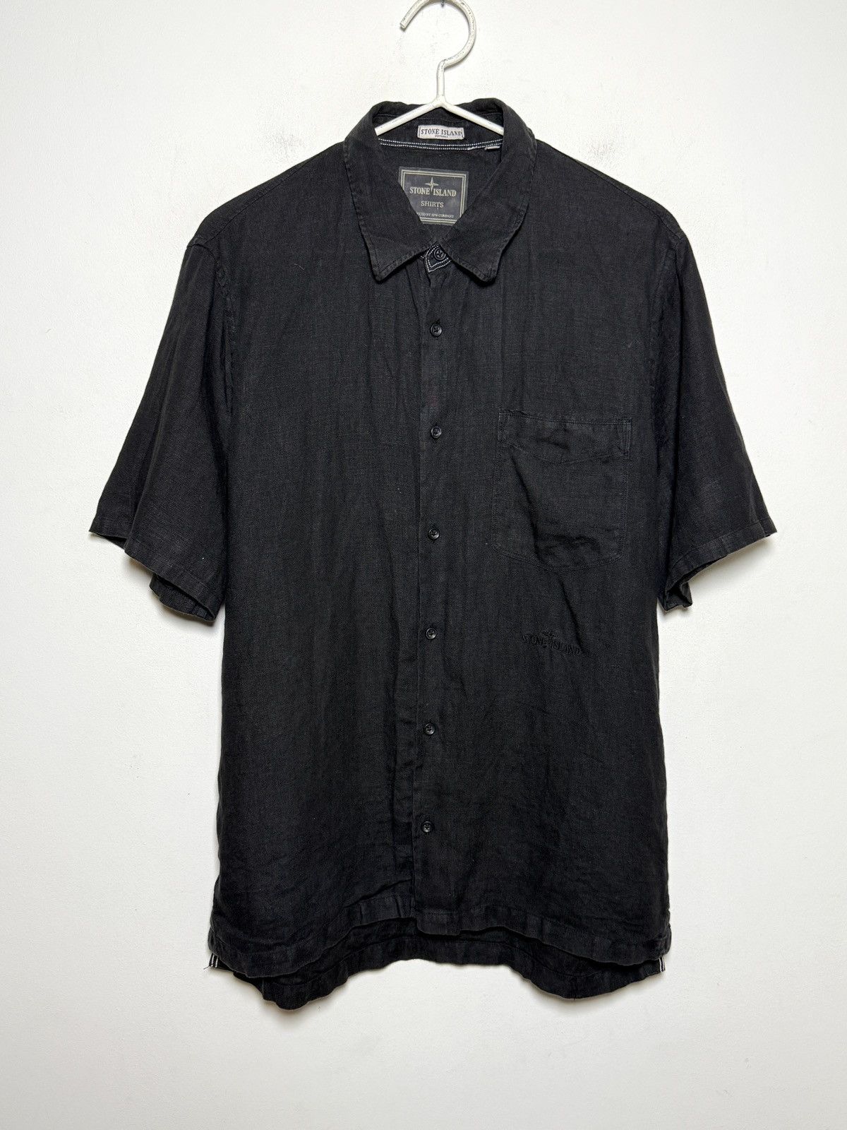 stone island archive linen shirt