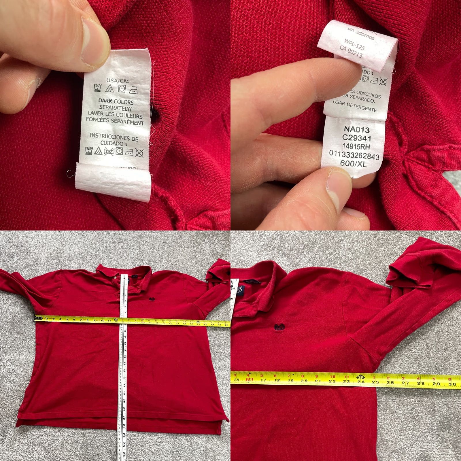 Chaps Chaps Polo Shirt Mens XL Red Long Sleeve Cotton Collared Golf Outdoor Casual Top Size US XL / EU 56 / 4 - 8 Thumbnail