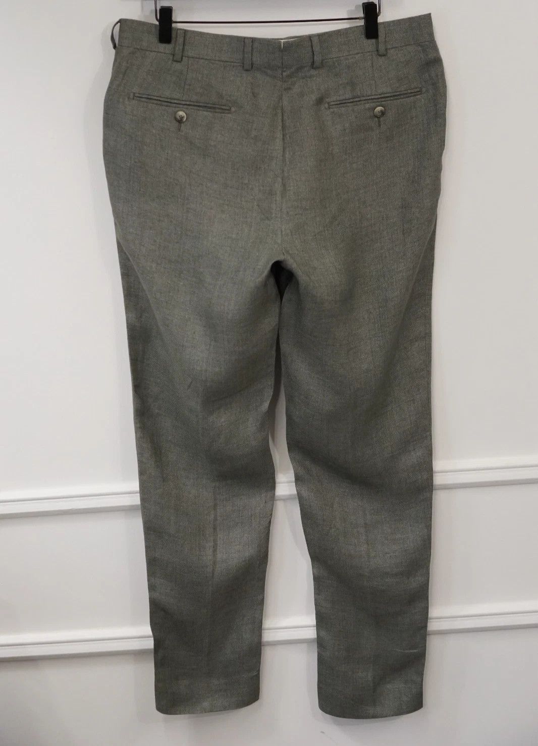 Suitsupply Men Suitsupply Pants 100% Pure Linen Green Size 25 UK/US40S Size 40S - 2 Thumbnail