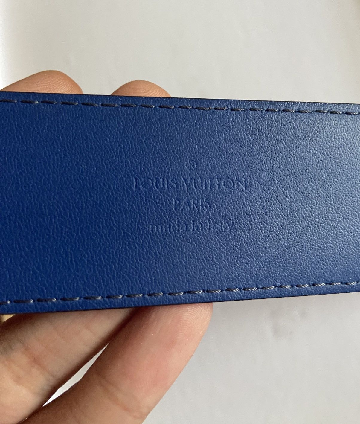 Louis Vuitton Louis Vuitton Mens Blue/Silver Belt Fits 32-34 Size 34 - 4 Thumbnail