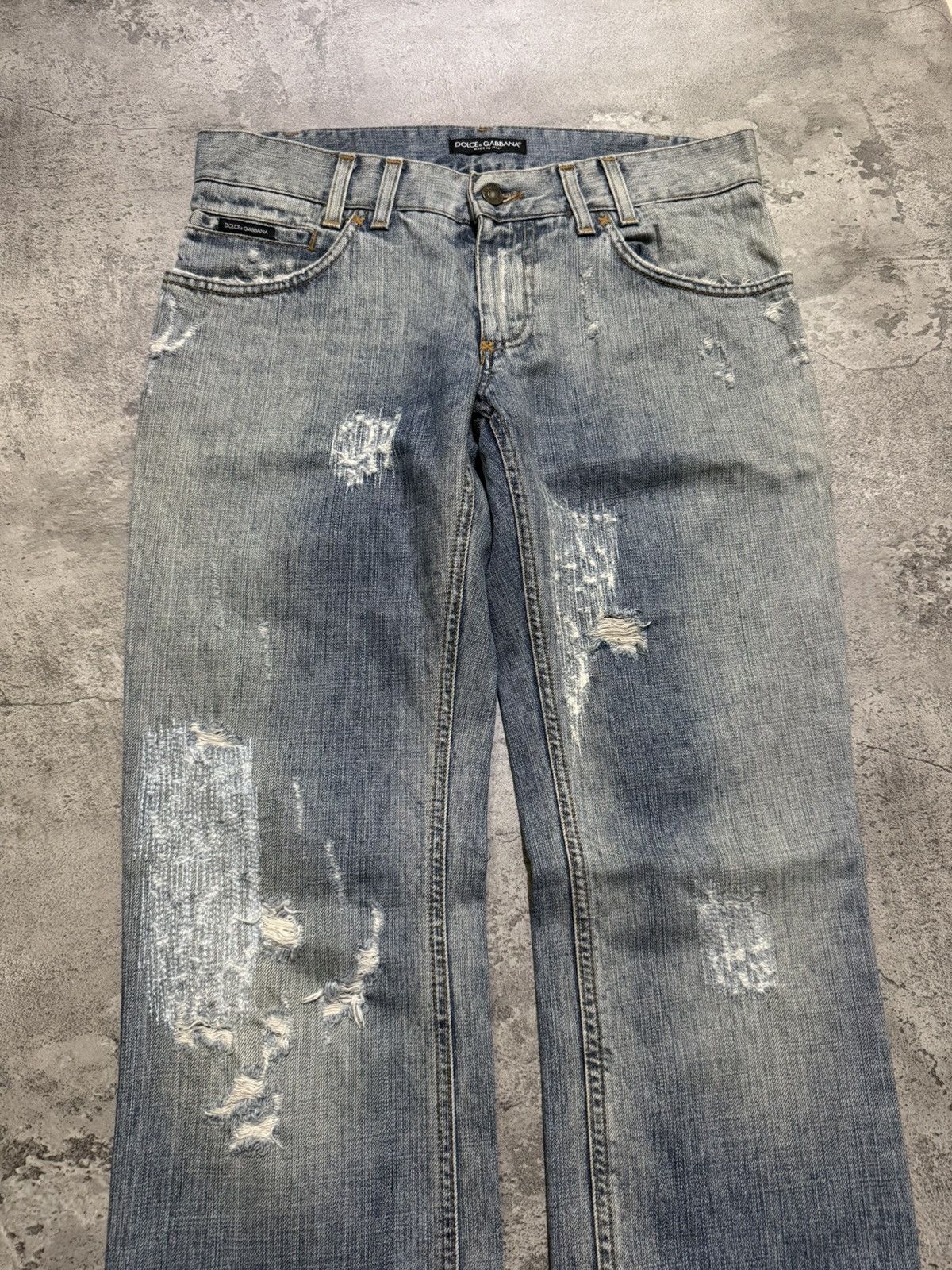 Dolce & Gabbana DOLCE & GABBANA DISTRESSED BOOTCUT JEANS Size US 33 - 3 Thumbnail