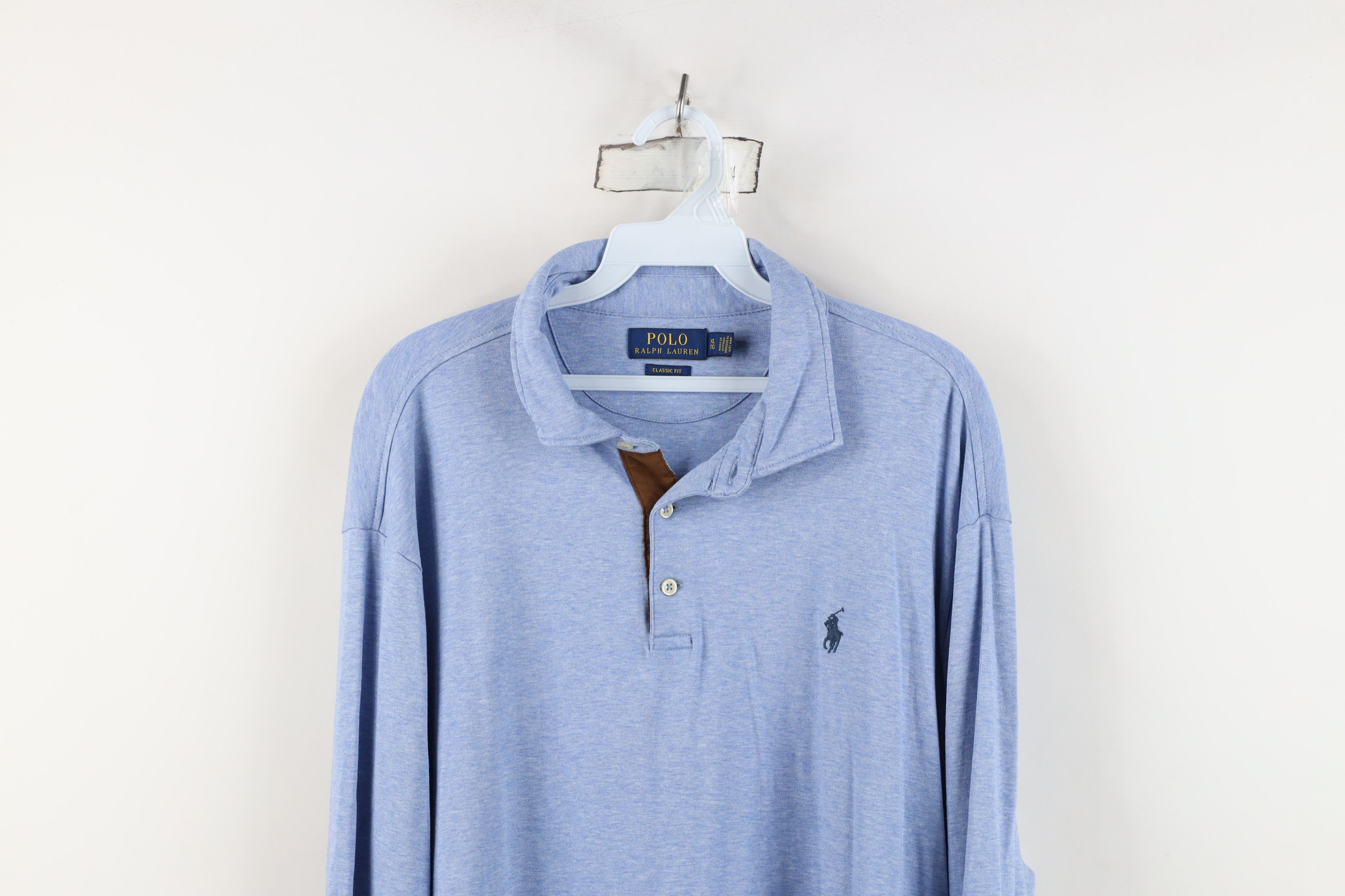 Ralph Lauren Ralph Lauren Cotton Collared Long Sleeve Polo Shirt Blue Size US XL / EU 56 / 4 - 2 Thumbnail