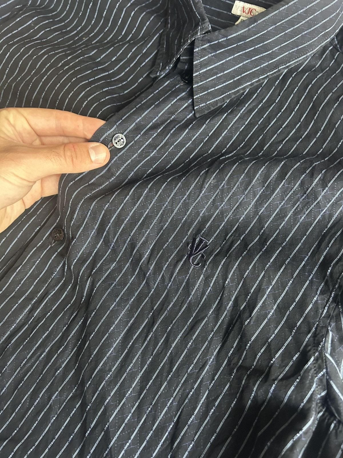 Versace Jeans Couture Versace Jeans Couture vintage Shirt Mens Striped Luxury Rare Size US XL / EU 56 / 4 - 4 Thumbnail