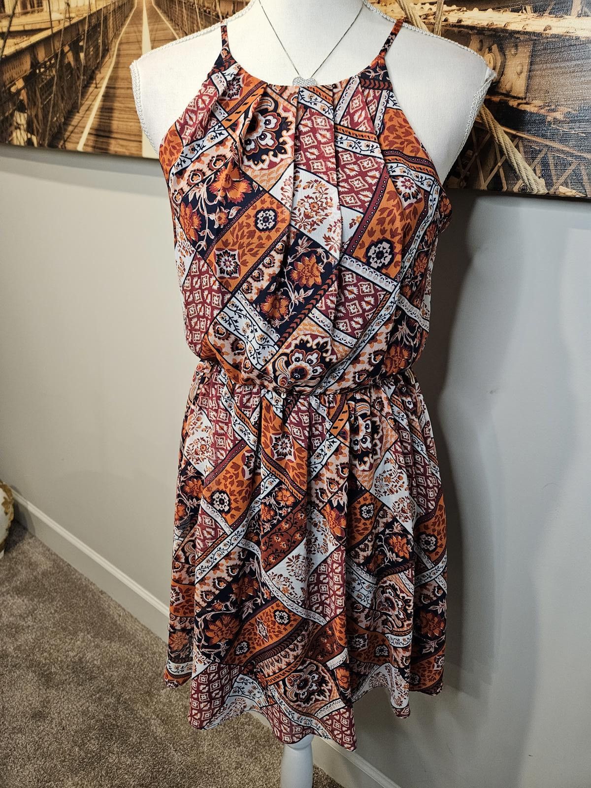 Designer Bohemian Printed Halter Dress - Perfect for Summer Size S / US 4 / IT 40 - 1 Thumbnail