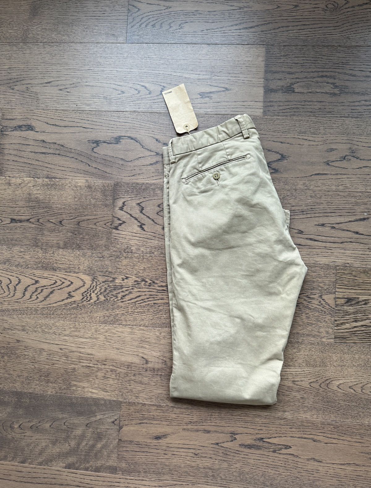 image of Omnigod Japan Mens Dry Handfeel Cotton Chino Khkai Pants in Khaki (Size 31)