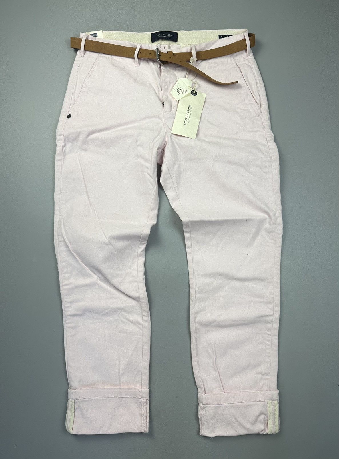 Scotch & Soda Light pink chinos scotch&soda+ leather belt Size US 32 / EU 48 - 1 Thumbnail